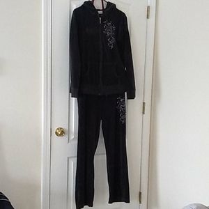 Size (L) BLack 2-piece casual pant set